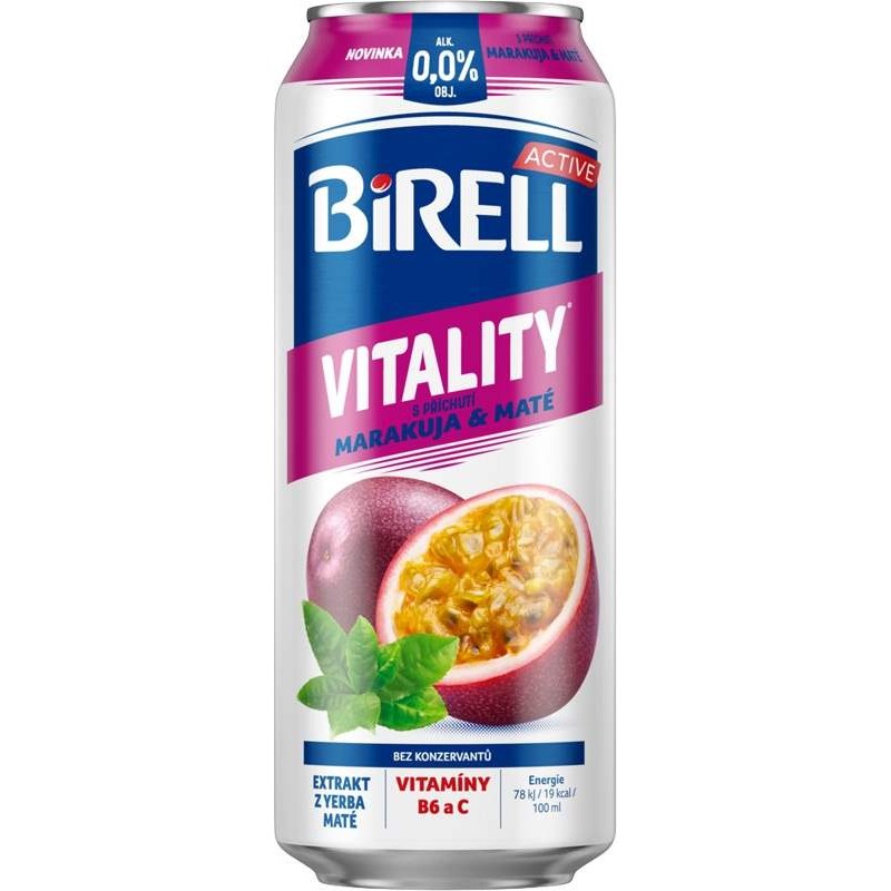 Birell Active Vitality Marakuja & Maté  0,5l - plech