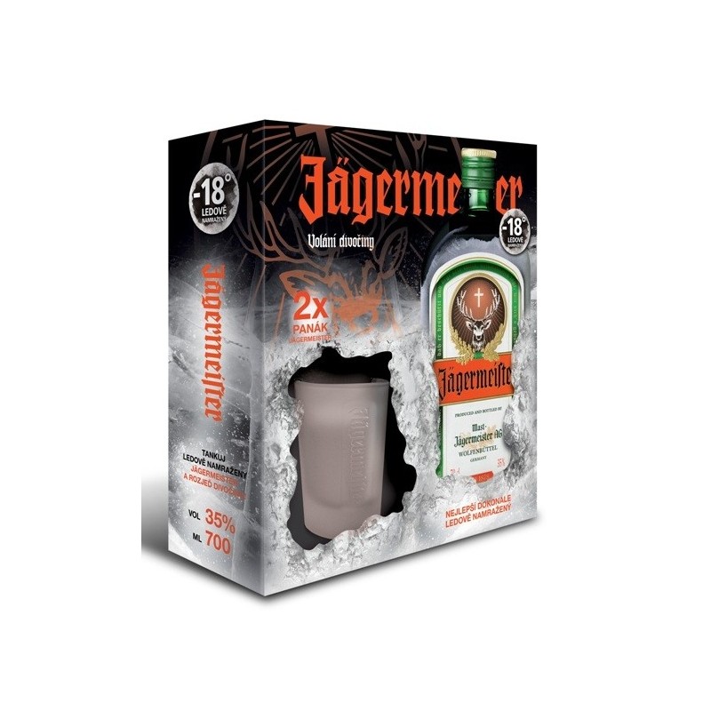 Jägermeister 0,7l kazeta 2x panák