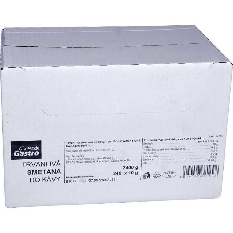 Smetana do kávy 10g/240ks